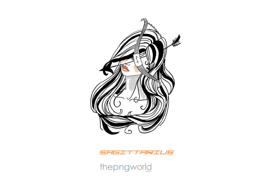Sagittarius Sign Sagittarius,astrology,horoscope,sign,symbol,girl,tattoo,astronomy,black,peach,orange,zodiac sign,religion,drawing,bow,woman,arrow,calendar,gypsy,star,universe,vintage,vector,tribal
